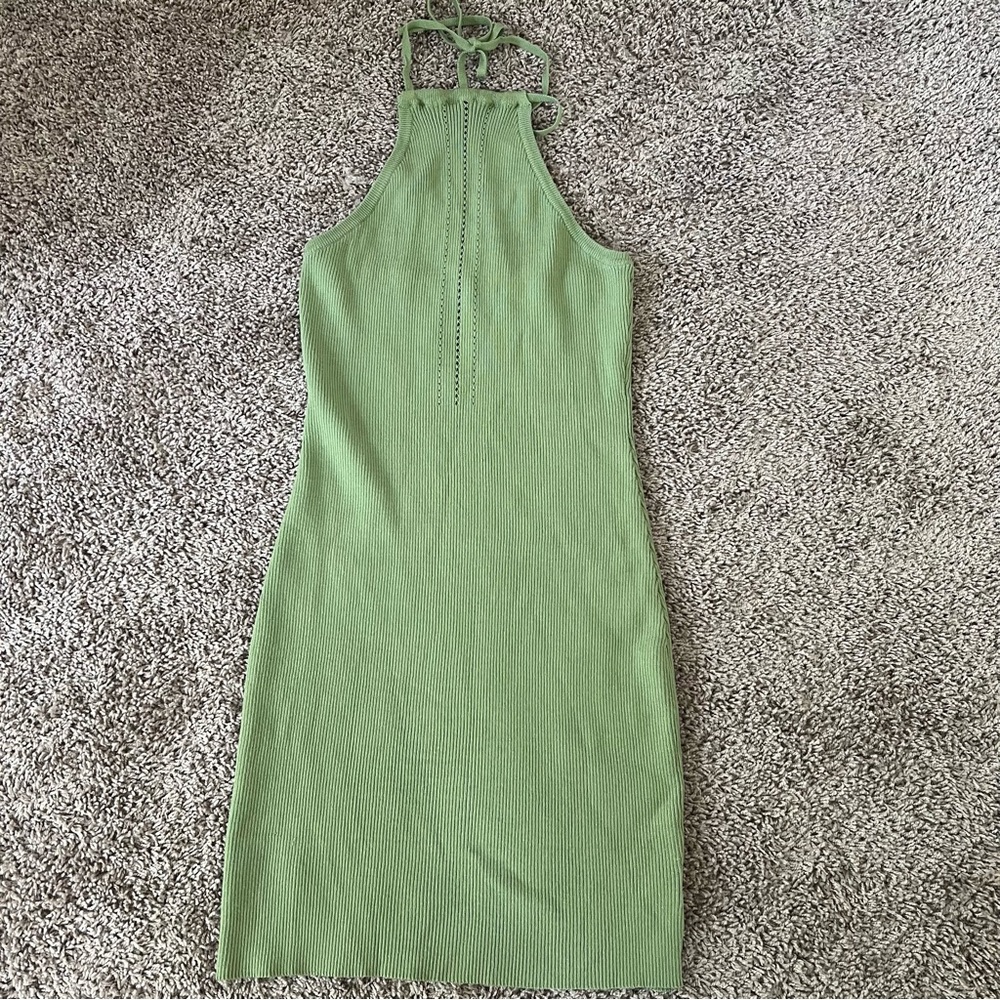 Green Halter Bodycon Dress